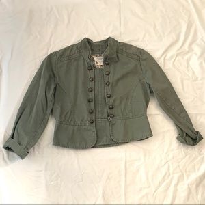 Army green crop jacket